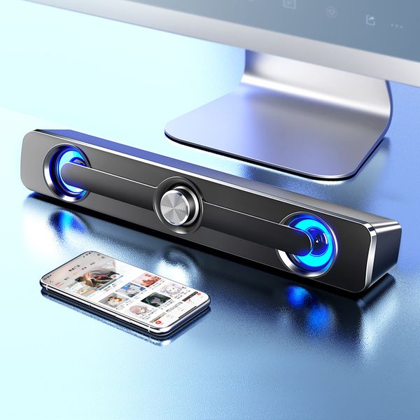 

usb wired powerful computer speaker bar stereo subwoofer bass bluetooth speaker surround soundbar for pc lapphone tablet mp4