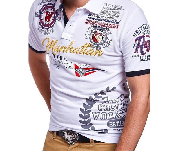 

men's polo fashion new mens slim polos casual letters print slim shirts mens european and american style polo shirt 4 colors size s-3xl, White;black