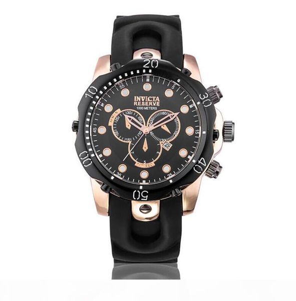 

designer rose gold men's pro diver ss speedway chronograph rubber steel watch, Slivery;brown