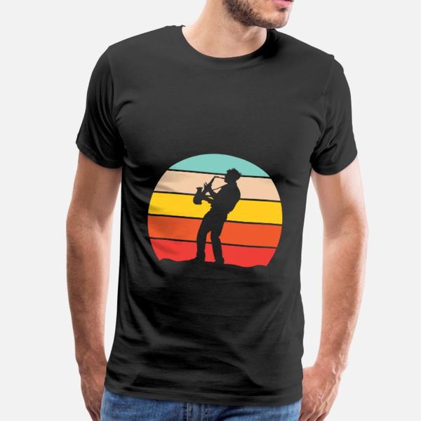 

retro vintage playing saxophone gift t shirt men create short sleeve round neck homme cute fashion spring novelty shirt