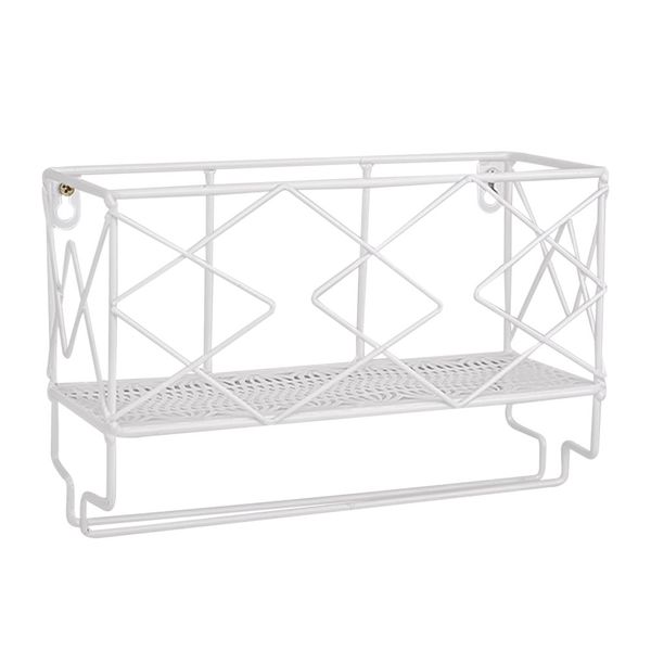 

double layer space saving iron art wall hanging with screws wine rack home decor