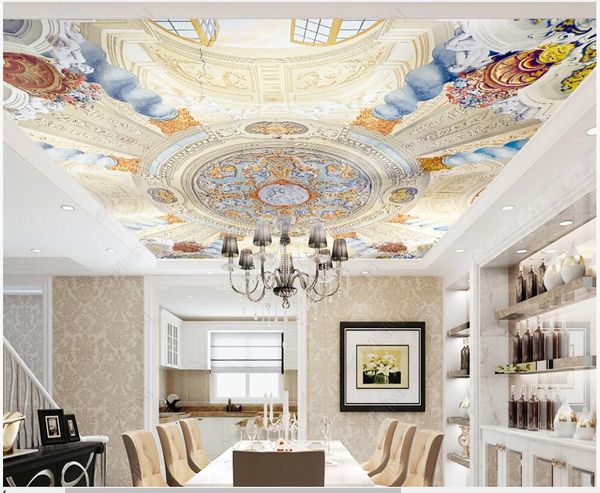

3d wallpaper custom p mural european palace angels and fairies pattern ceiling mural home decor wallpaper for walls 3 d living room