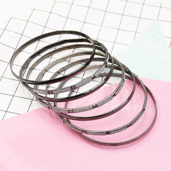 

7pcs/set new alloy wrap punk shiny bracelets for women multiple layers charm bracelet & bangle nightclub party fashion jewelry, Black