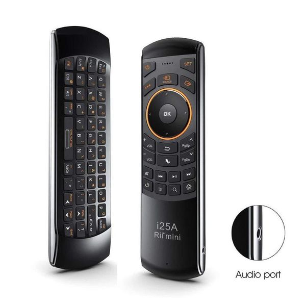 

rii mini i25a multifunction portable 2.4g wireless mouse russian english keyboard i25 remote for android tv remote tv box