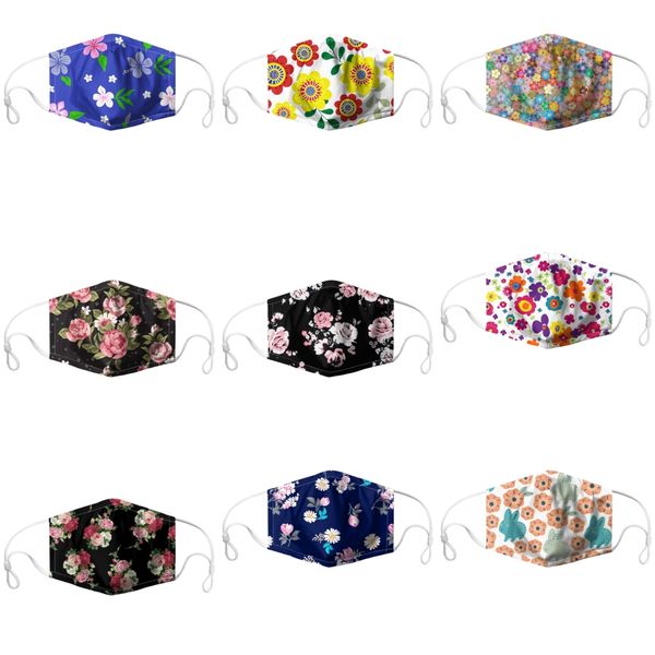 

2020 face maskcartoon print designer printed dustproof mask ultraviolet-proof washable running riding bike prective#694, Black