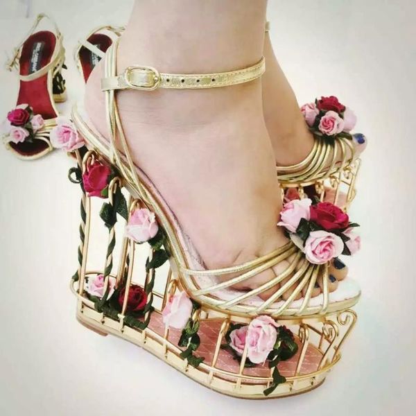 

dress shoes cool2021 to death, beautiful not paying for life, fashionable and elegant-bird cage rose hollow water table garden home-sandals, Black