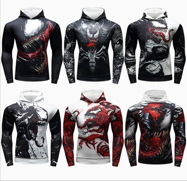 

active skinny sweatshirt mens fashion hooded designer mens 3d printed hoodies casual, Black