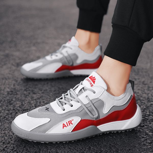 

2020 new brand men shoes fashion sneakers mesh breathbale lace-up tenis masculino adulto mens casual shoes trainers, Black