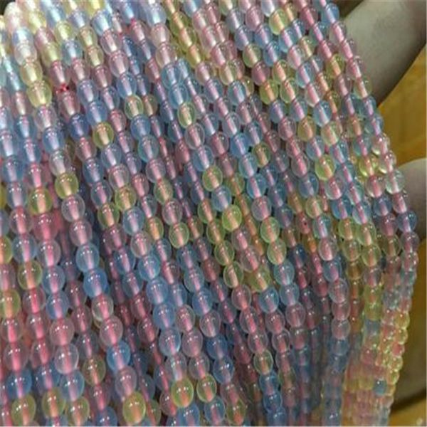 

2 piÃ¨ces 4mm naturel arc-en-ciel morgan couleur pierre gemme perles en vrac 15"