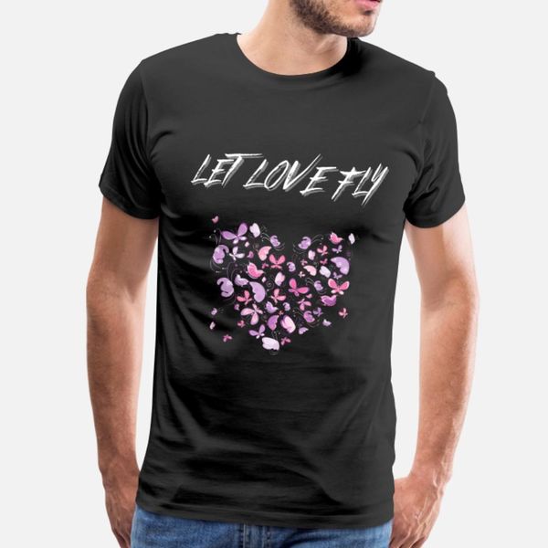

let love fly butterfly heart pink t shirt men knitted tee shirt crew neck vintage famous building summer trend shirt