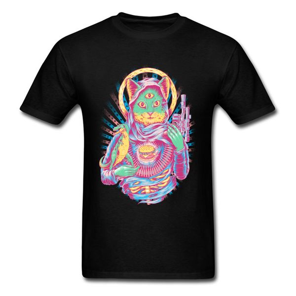 

hanukkah chanukah psychedelic cat t shirt men 100% cotton comfortable & tees custom casual t-shirts ing
