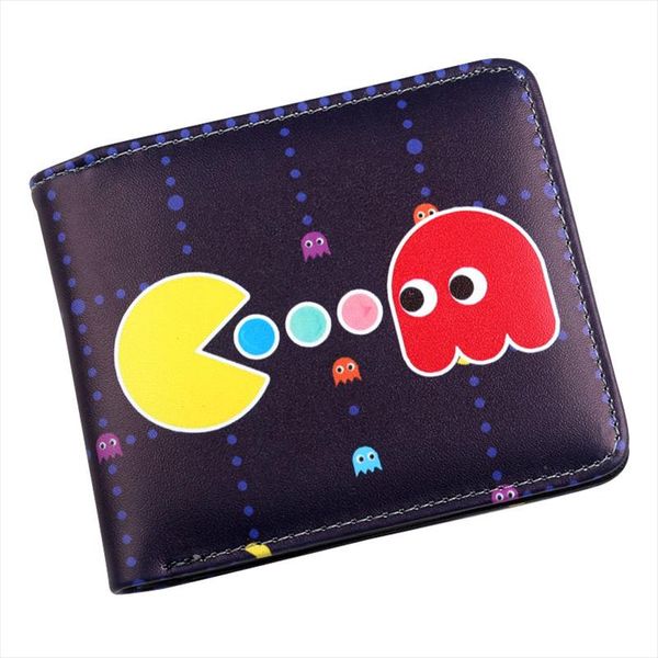 

designer wallet pacman bi fold wallet mens student boys gaming geek pac man drop shipping high quality, Red;black