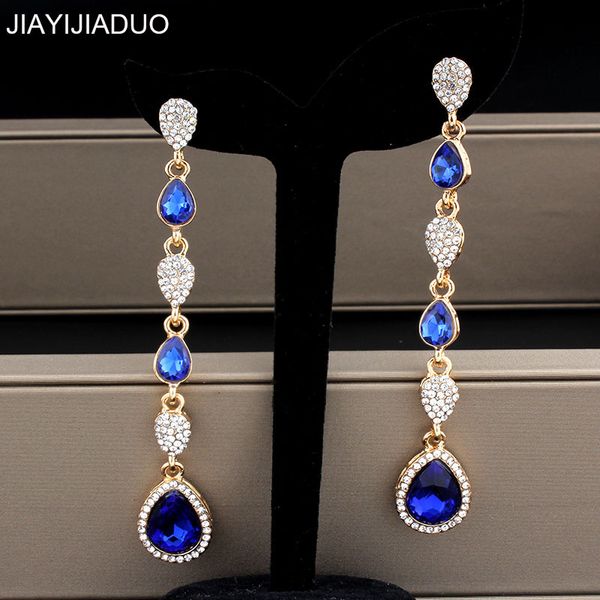 

jiayijiaudo luxury gold color crystal свадебные серьги rhinestone длинные серьги свадебные ювелирные изделия способа dropshipping новый, Silver