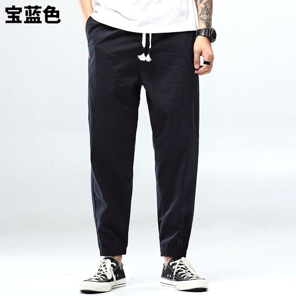 

men's jeans 2021 men spring summer style 9 pants loose-fit korean-style skinny elasticity teenager casual harem, Blue
