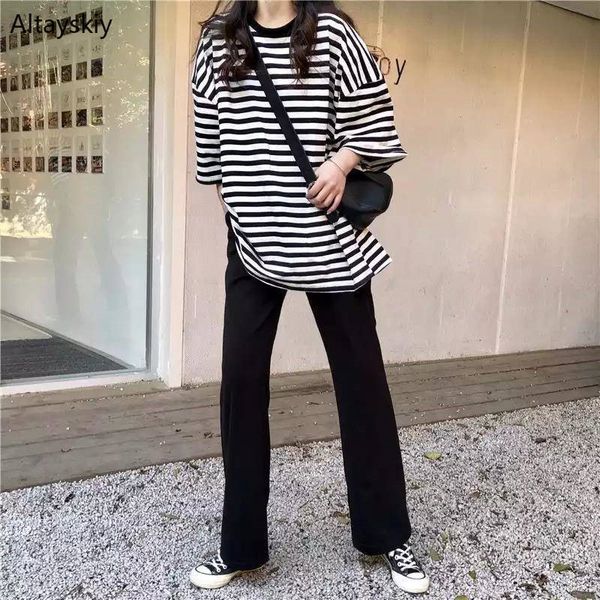 

t-shirts women korean style leisure all-match harajuku loose clothing students daily ladies o-neck simple chic soft 2020 womens, White