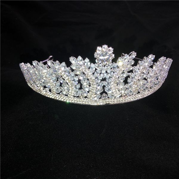 

fashion new luxury rhinestone water drop crown lady exquisite headdress bridal wedding accessories girl gift, Golden;silver