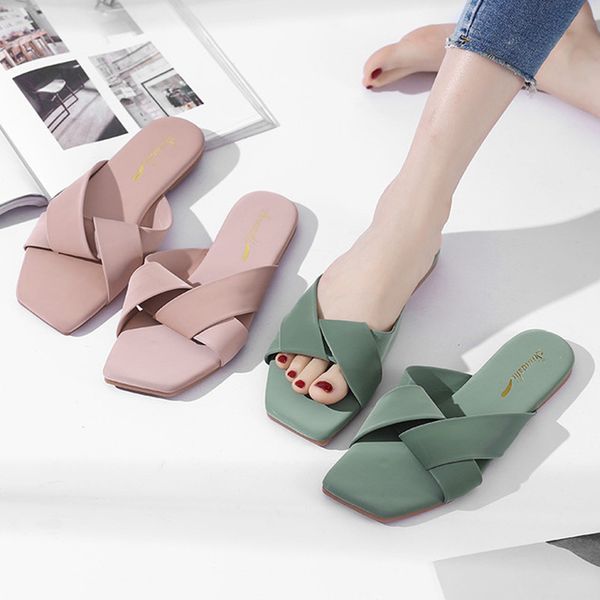 

fashion new women's slides summer outside elegant crossing slippers new plat pu flip flops ladies dinner party shoes, Black