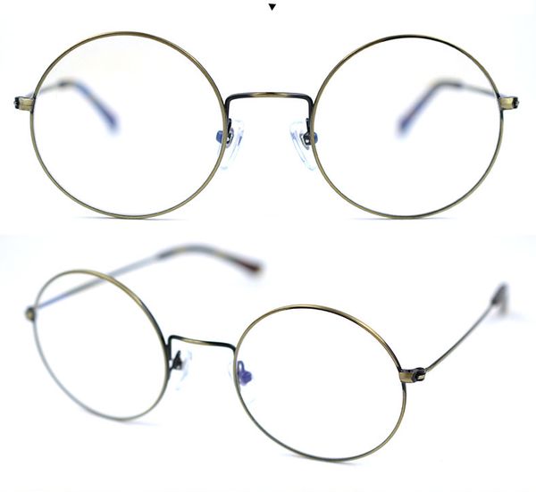 

belight optical round vintage style handmade retro metal bronze optical frame spectacle frame precription lens 22228, Black