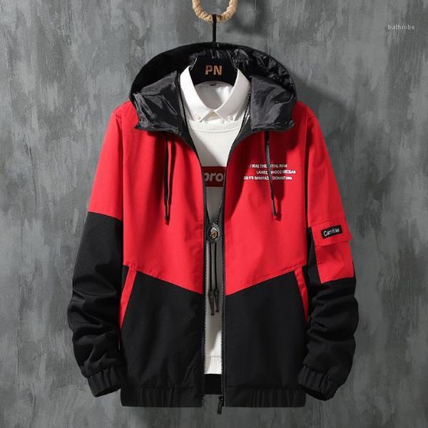 

autumn winter letter print zipper fly jackets casual plus size coat male clothing mens designer jacket, Black;brown