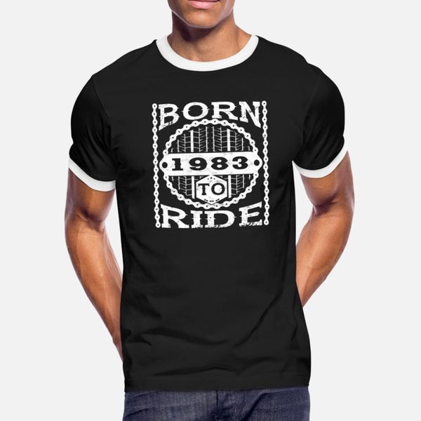 

born ride geburtstag biker geschenk fahrrad 1983 t shirt men printed 100% cotton plus size 3xl pictures building summer original shirt, White;black
