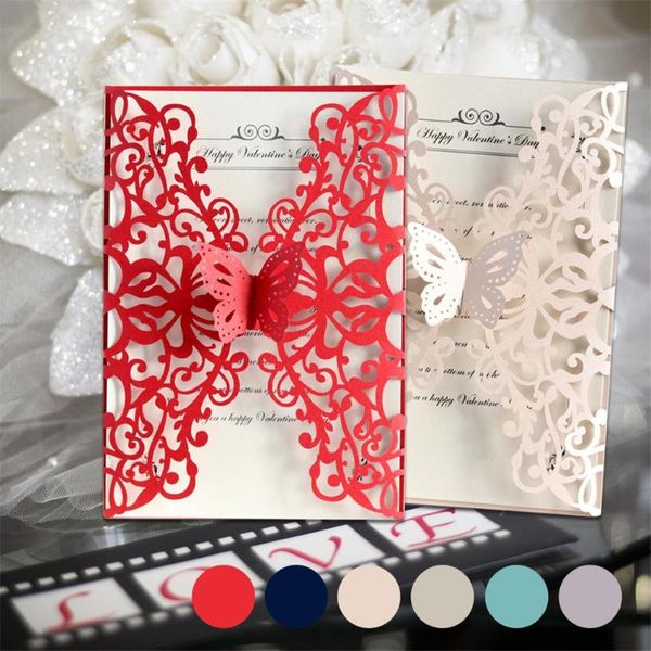 

greeting cards 10pcs butterfly laser cut wedding invitations european style party holiday card cover supplies
