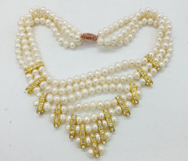 

the most exquisite, bridal necklace, natural white pearl88, Golden;silver