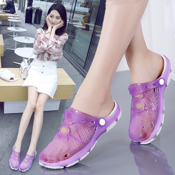 

lluumniu crocks women brand sandals crocse shoe eva lightweight sandles colorful shoes for ladies summer beach, Black