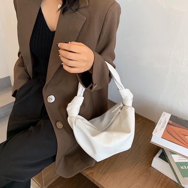 

vintage tie knot women handbags solid soft pu female shoulder underarm bag