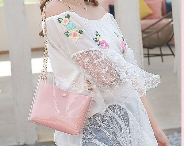 

дизайнер 2020 новая тенденция bucket bag все матча прозрачное желе фото mother мешок плеча бесплатная доставка