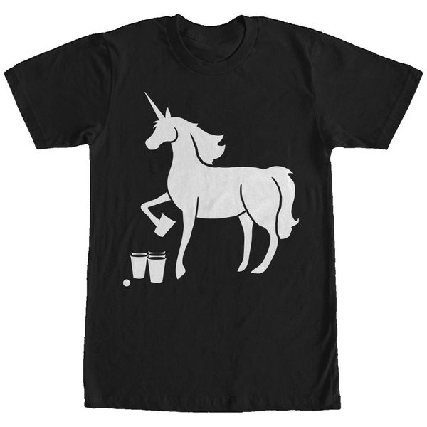 

2019 fashion 100% cotton t shirt unicorn beer pong mens graphic t shirt tee shirt