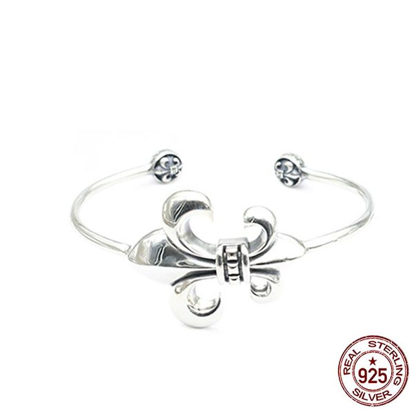 

100% s925 sterling silver bracelet retro personality fashion classic jewelry anchor opening styling to send lover's gift 2018 new, Black