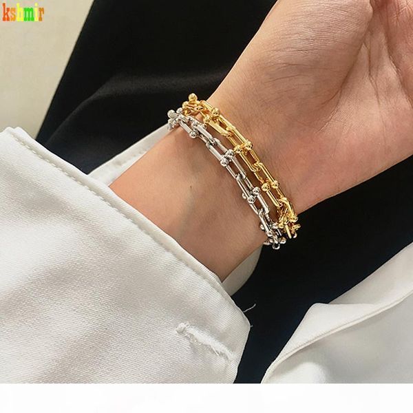 

kshmir link ugeometric bracelet copper gold buckle shape bracelet lady chic and elegant jewelry bracelets bracelets celebrities, Black