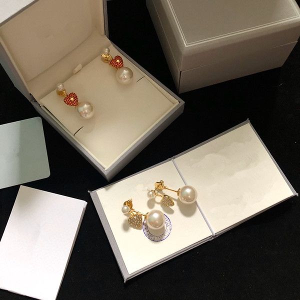 

the new 2020 vintage pearl earrings d home the size of the letters diamond earrings personality simple super fairy temperament 925 pin, Golden;silver