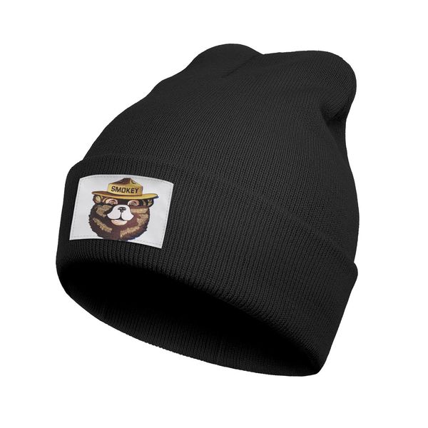 

fashion smokey bear print logo winter ski beanie hats vintage smokey bear wildfire sticker decal, Blue;gray