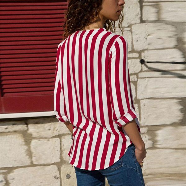 

panelled blouse stripe pipping v-neck new autumn fashion luxury designer shirts long sleeved spring chemise women, White