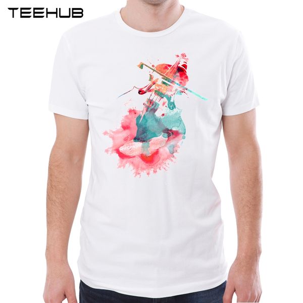 

teehub new arrival 2019 men fashion colored violin printed t-shirt short sleeve tee hipster cool design