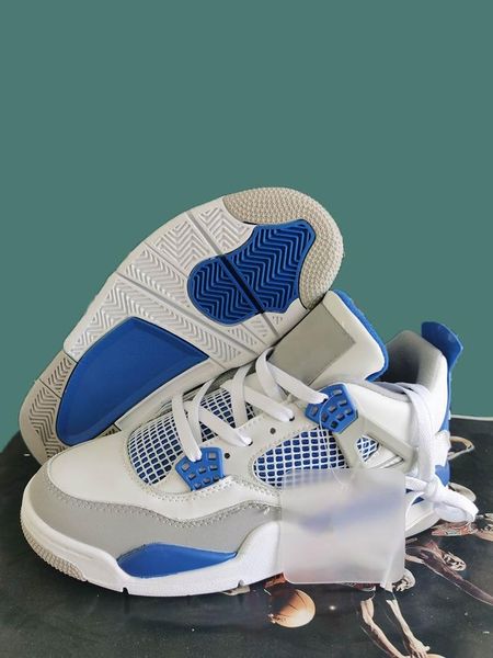 

2020 new 4 og military blue white neutral grey men basketball shoes 4s designer sports sneaker mens trainers with box, White;red