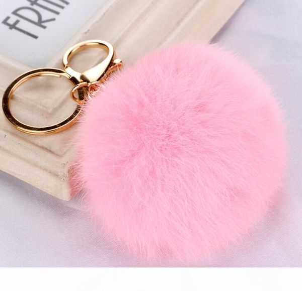 

k real rabbit fur ball брелок soft fur ball прекрасные золото металл брелка шарик pom poms плюш автомобиль keychain keyring сумка серьга дос, Silver