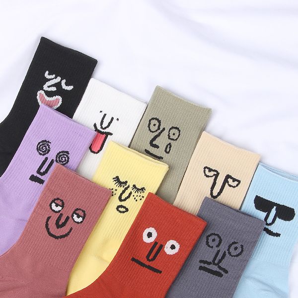 

socks & hosiery korea funky harajuku trend women colorful funny girl kawaii surprise mid, Black;white