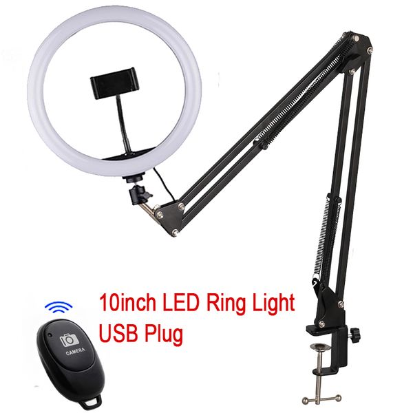 

new led ring light 10" 200pcs led 3color 3200k-5600k dimmable pgraphy lighting phone video ring lamp with long arm stand