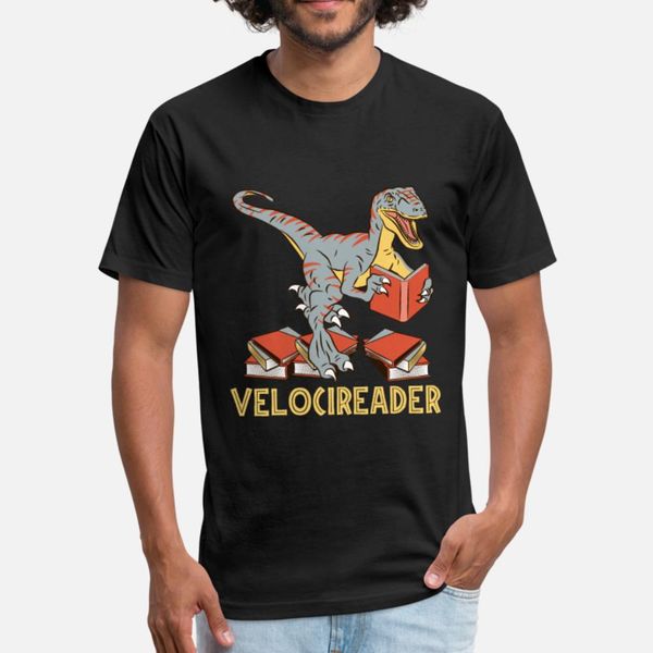 

velocireader books dino raptor gift design t shirt men famous 100% cotton s-3xl fit famous fashion summer kawaii shirt