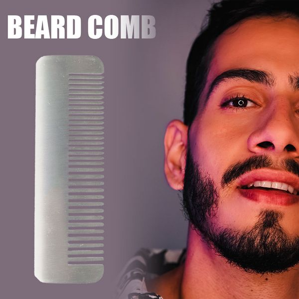 

stainless steel hairbrush beard brush anti-static massage comb for men mh88, Silver