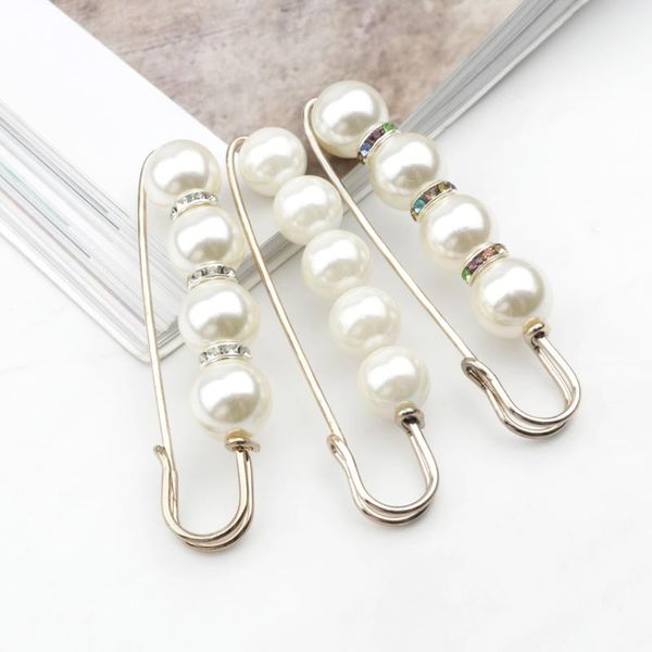 

women's fashion brooch pearl brooch pins badge sweater coat decorative pearl large big pin brooches jewelry accessories, Gray