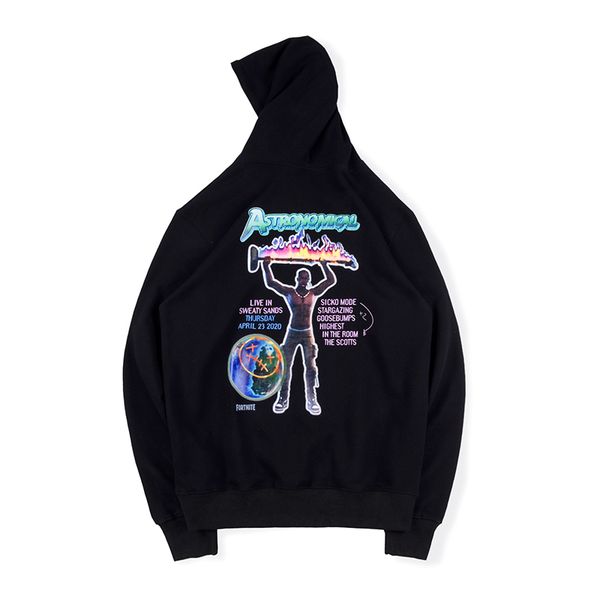 

2020 Fashion Autumn Winter USA Travis Scott Fortnite Astronomical Skateboard Hoodie Hoody Men Women Hooded Sweatshirt Coat