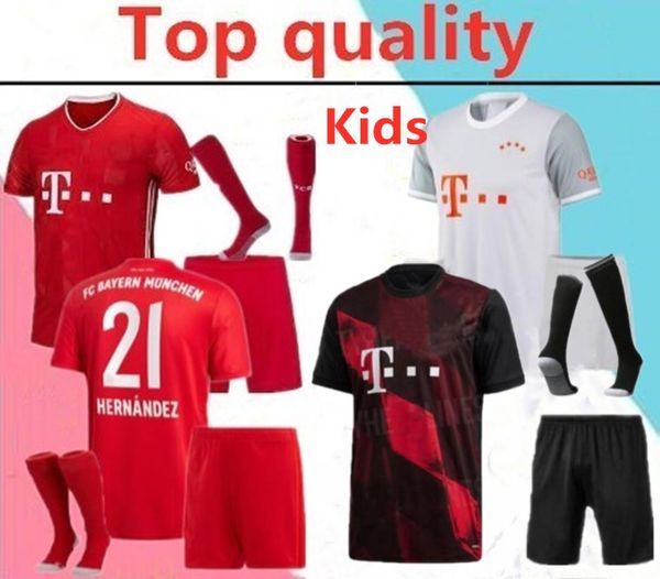 

2020 2021 robben muller kids soccer jersey full kits 20/21 james lewandowski ribery hummels child football shirt kits with socks, Black