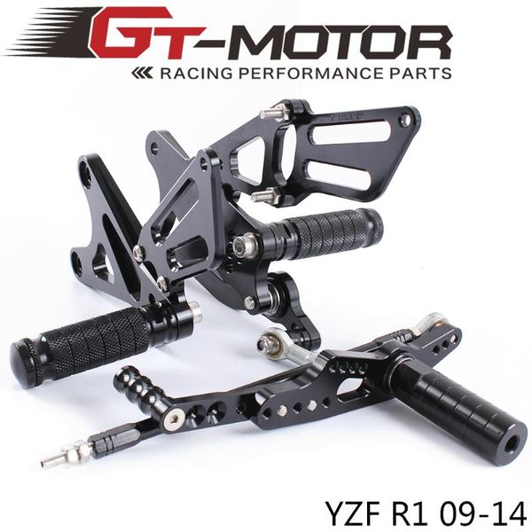 

gt motor - full cnc aluminum motorcycle adjustable rearsets rear sets foot pegs for yzf-r1 2009-2014