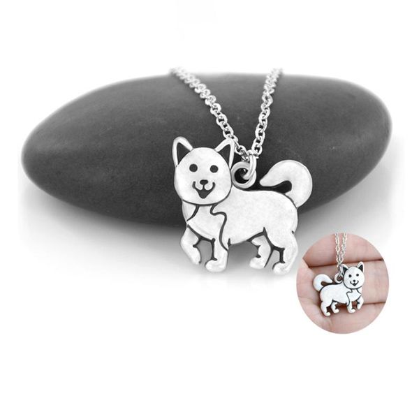 

new arrival siberian husky dog puppy pendant necklace for women stainless steel chain dog lover necklace viking kids jewelry, Silver