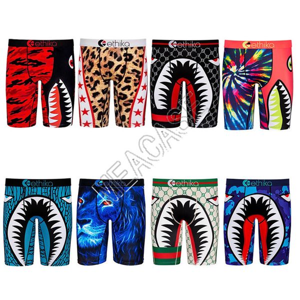 

32 colors quick dry men panties designers underwear long boxer briefs shark cartoon beach shorts boxer pants designer underpant s-2xl d81705, Camo