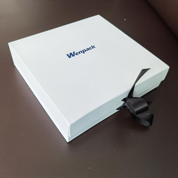 

wenpack white black kraft colors folding gift box