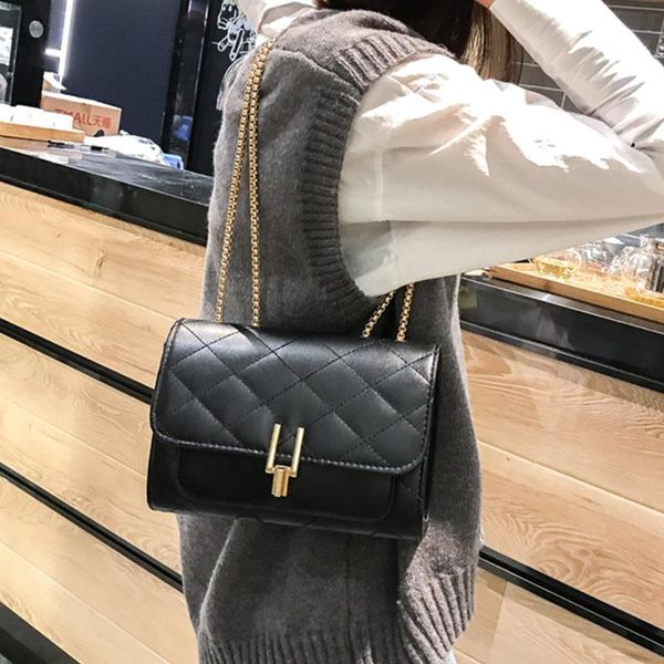 

shoulder bags diamond women messenger bag pu fashion chain luxury lady flap simple crossbody for female bolsas de mujer